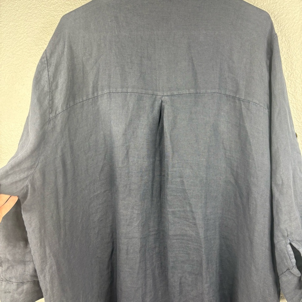 Talia Benson Linen Button-front Shirtdress Lagenlook - Picture 8 of 10